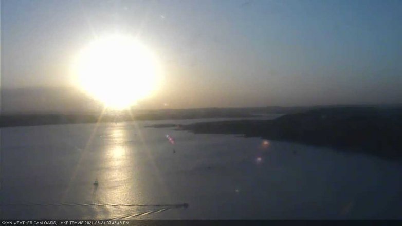 Lake Travis webcam, August 21, 2021 7:45 PM CT