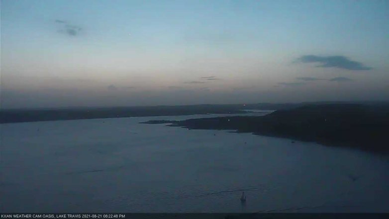 Lake Travis webcam, August 21, 2021 8:25 PM CT