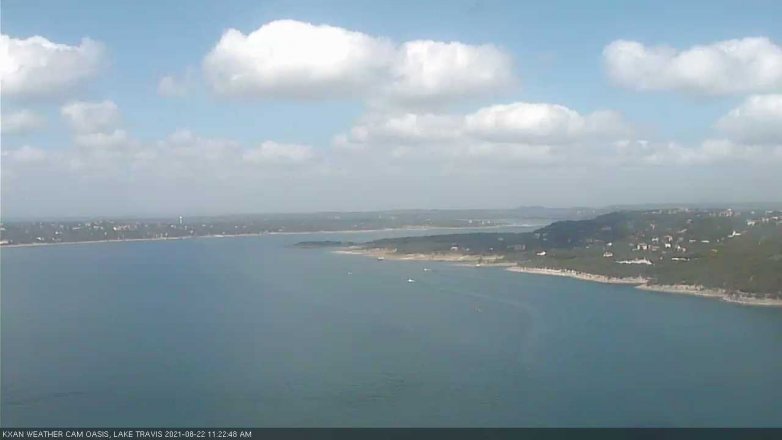 Lake Travis webcam, August 22, 2021 11:25 AM CT
