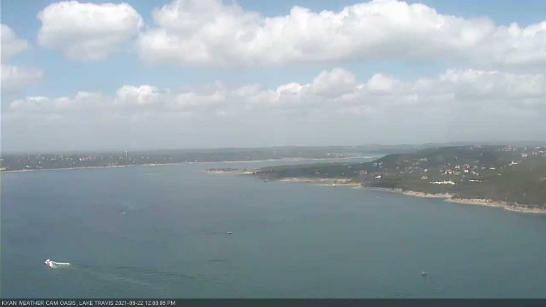Lake Travis webcam, August 22, 2021 12:00 PM CT
