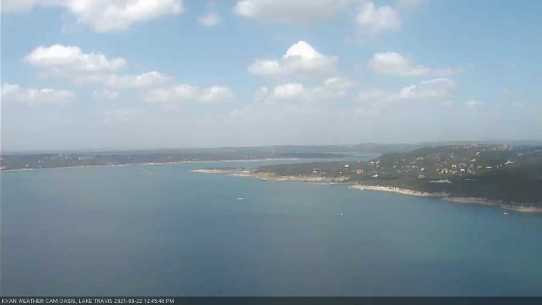 Lake Travis webcam, August 22, 2021 12:45 PM CT