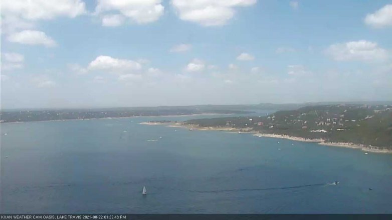 Lake Travis webcam, August 22, 2021 1:25 PM CT