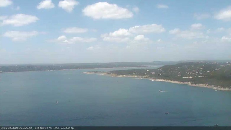 Lake Travis webcam, August 22, 2021 1:45 PM CT