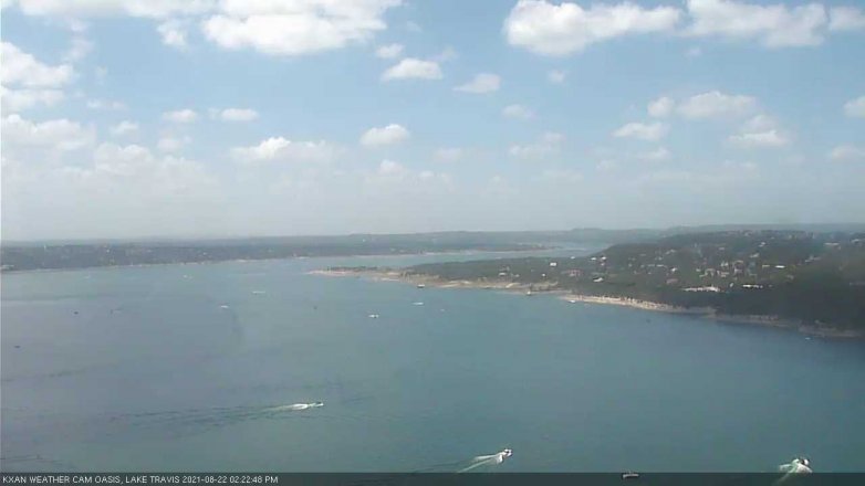 Lake Travis webcam, August 22, 2021 2:25 PM CT