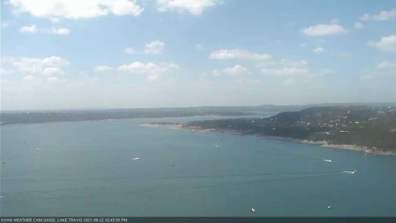 Lake Travis webcam, August 22, 2021 2:45 PM CT