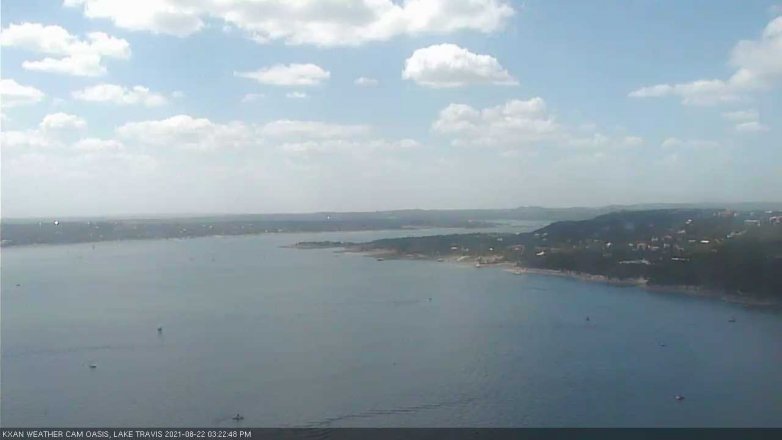 Lake Travis webcam, August 22, 2021 3:25 PM CT