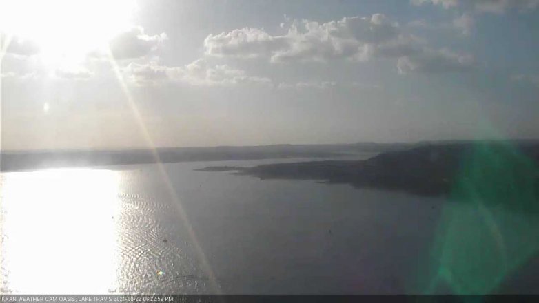 Lake Travis webcam, August 22, 2021 6:25 PM CT