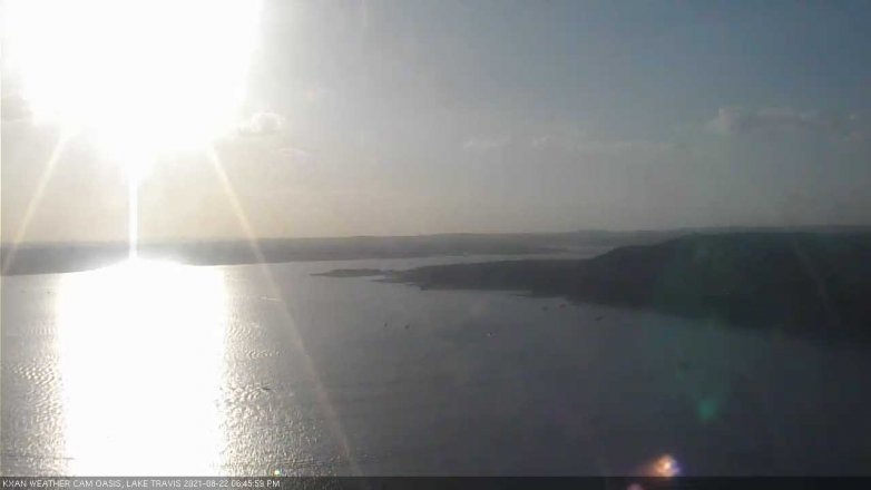 Lake Travis webcam, August 22, 2021 6:45 PM CT