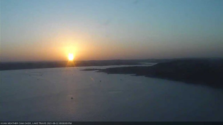 Lake Travis webcam, August 22, 2021 8:00 PM CT