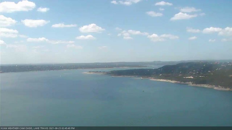 Lake Travis webcam, August 23, 2021 2:45 PM CT