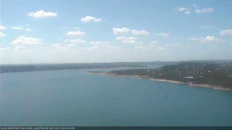 Lake Travis webcam, August 23, 2021 3:25 PM CT