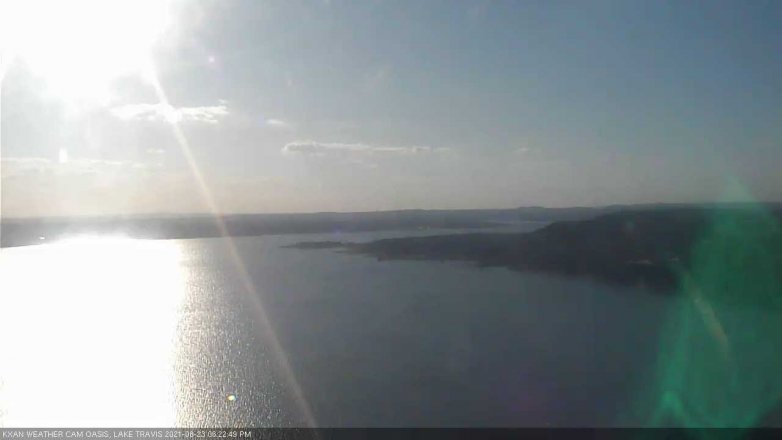 Lake Travis webcam, August 23, 2021 6:25 PM CT