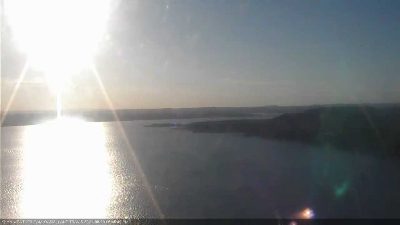 Lake Travis webcam, August 23, 2021 6:45 PM CT