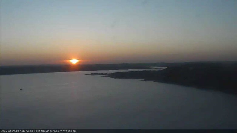 Lake Travis webcam, August 23, 2021 8:00 PM CT