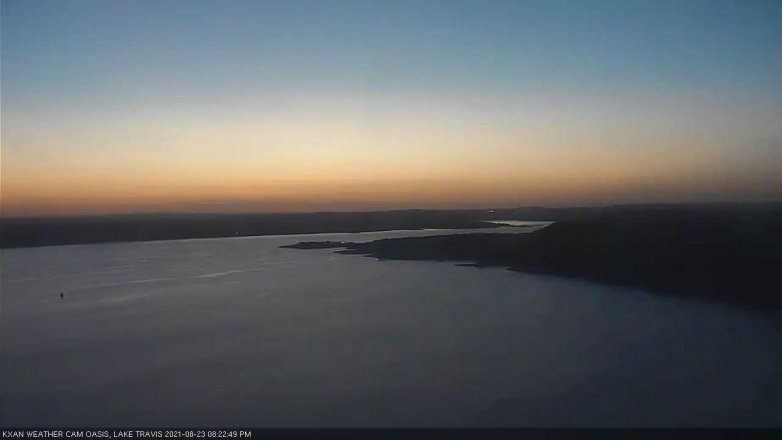 Lake Travis webcam, August 23, 2021 8:25 PM CT