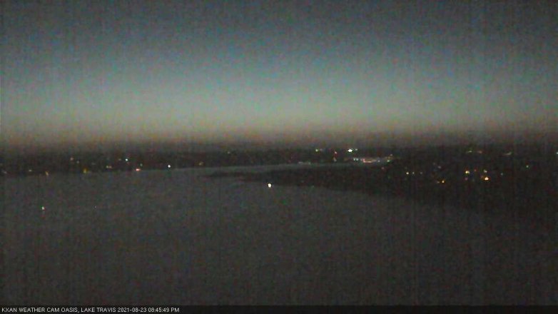 Lake Travis webcam, August 23, 2021 8:45 PM CT