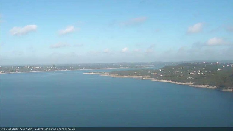 Lake Travis webcam, August 24, 2021 9:25 AM CT