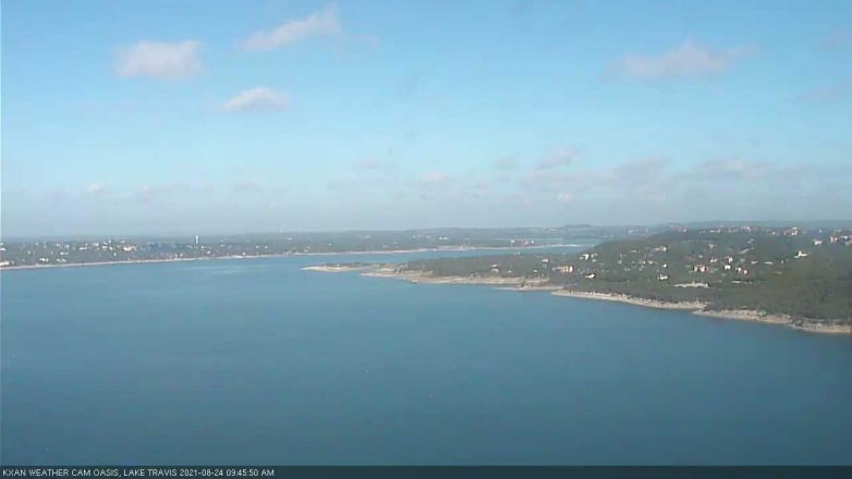 Lake Travis webcam, August 24, 2021 9:45 AM CT