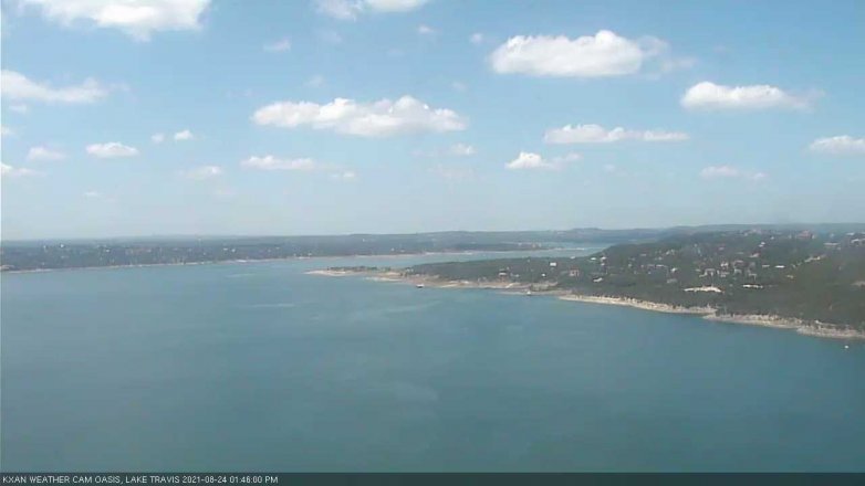 Lake Travis webcam, August 24, 2021 1:45 PM CT