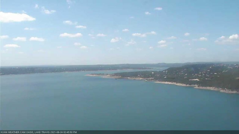 Lake Travis webcam, August 24, 2021 2:45 PM CT