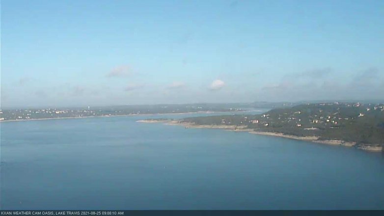 Lake Travis webcam, August 25, 2021 9:00 AM CT