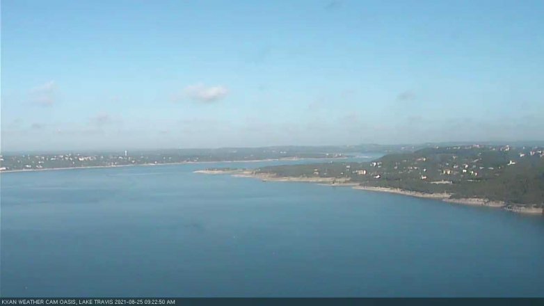 Lake Travis webcam, August 25, 2021 9:25 AM CT