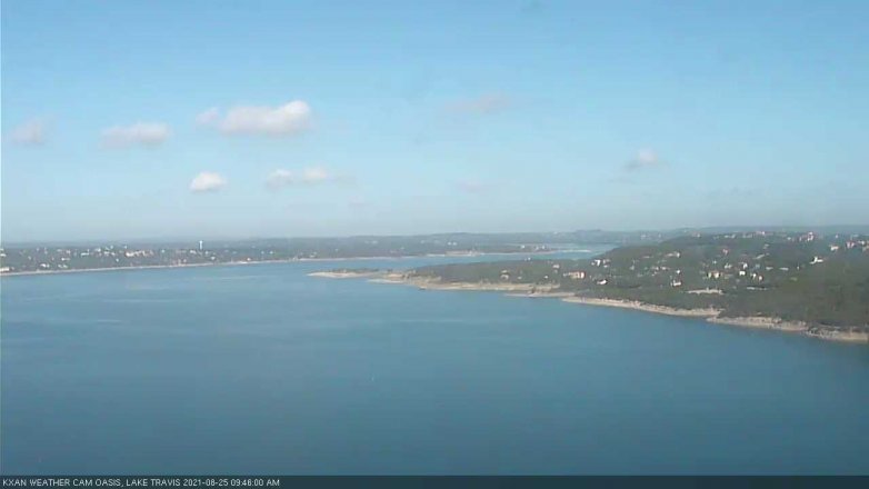 Lake Travis webcam, August 25, 2021 9:45 AM CT