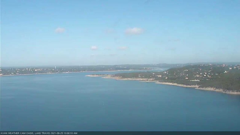 Lake Travis webcam, August 25, 2021 10:00 AM CT