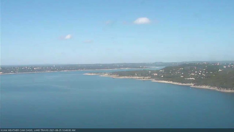 Lake Travis webcam, August 25, 2021 10:45 AM CT