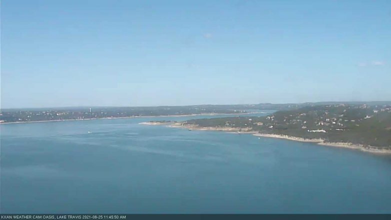 Lake Travis webcam, August 25, 2021 11:45 AM CT