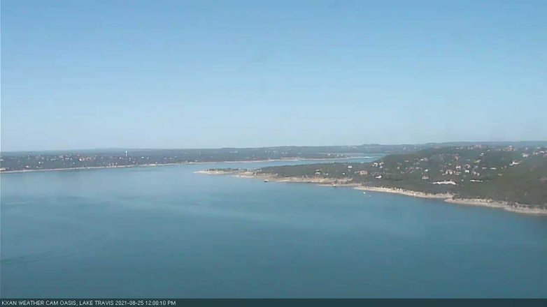 Lake Travis webcam, August 25, 2021 12:00 PM CT