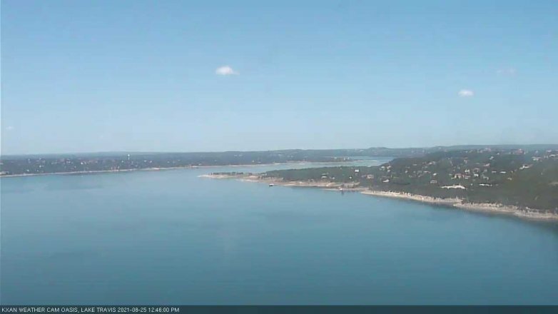 Lake Travis webcam, August 25, 2021 12:45 PM CT