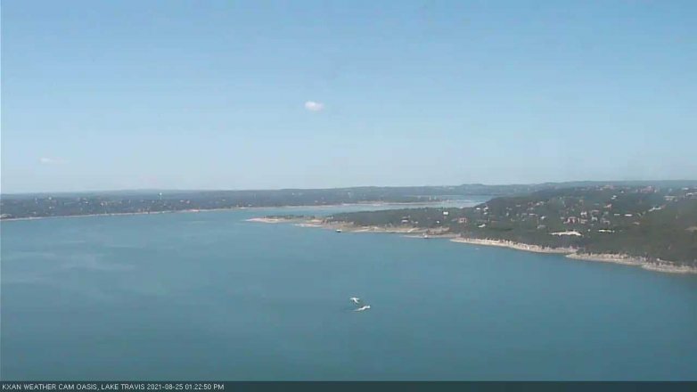 Lake Travis webcam, August 25, 2021 1:25 PM CT