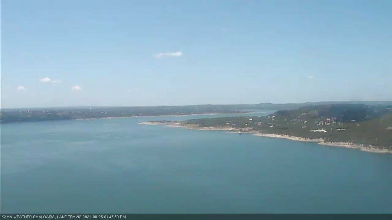 Lake Travis webcam, August 25, 2021 1:45 PM CT