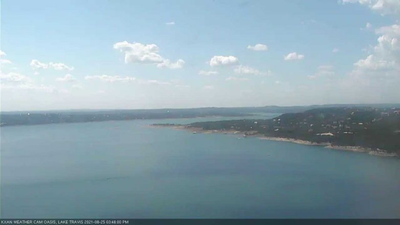 Lake Travis webcam, August 25, 2021 3:45 PM CT