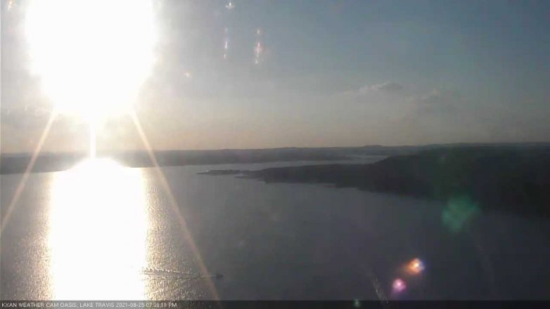 Lake Travis webcam, August 25, 2021 7:00 PM CT
