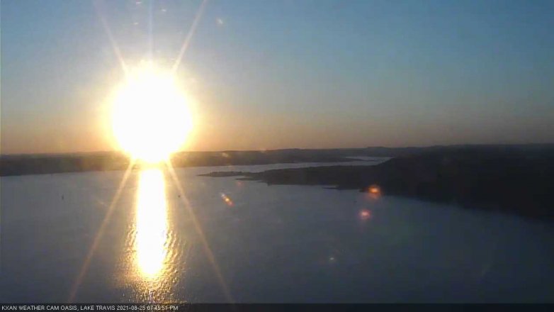 Lake Travis webcam, August 25, 2021 7:45 PM CT