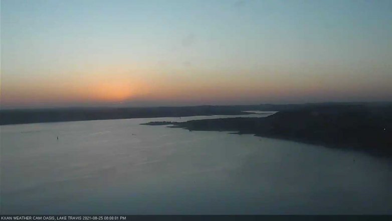 Lake Travis webcam, August 25, 2021 8:00 PM CT