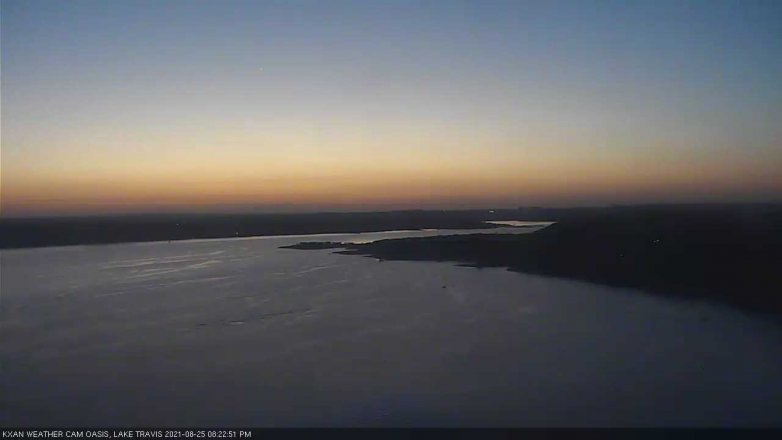 Lake Travis webcam, August 25, 2021 8:25 PM CT