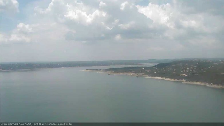Lake Travis webcam, August 26, 2021 1:45 PM CT