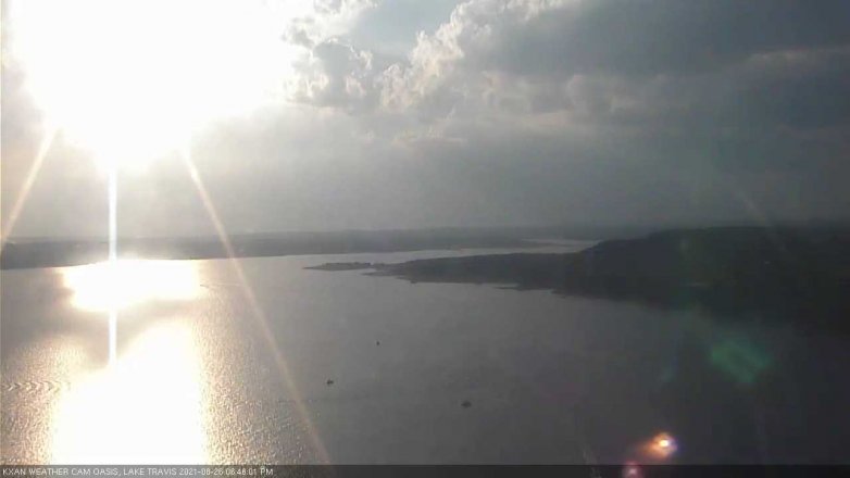 Lake Travis webcam, August 26, 2021 6:45 PM CT
