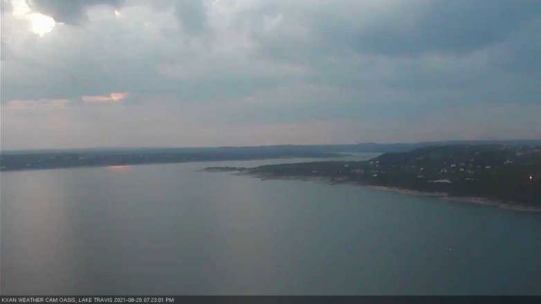 Lake Travis webcam, August 26, 2021 7:25 PM CT