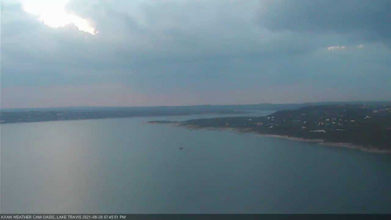 Lake Travis webcam, August 26, 2021 7:45 PM CT