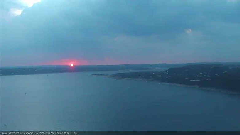 Lake Travis webcam, August 26, 2021 8:00 PM CT