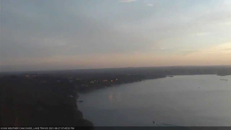 Lake Travis webcam, August 27, 2021 7:45 PM CT