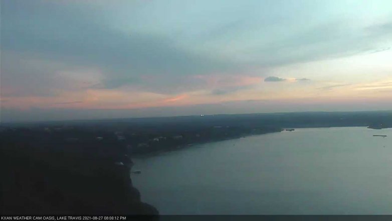 Lake Travis webcam, August 27, 2021 8:00 PM CT
