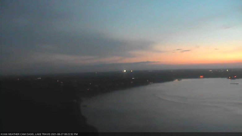 Lake Travis webcam, August 27, 2021 8:25 PM CT