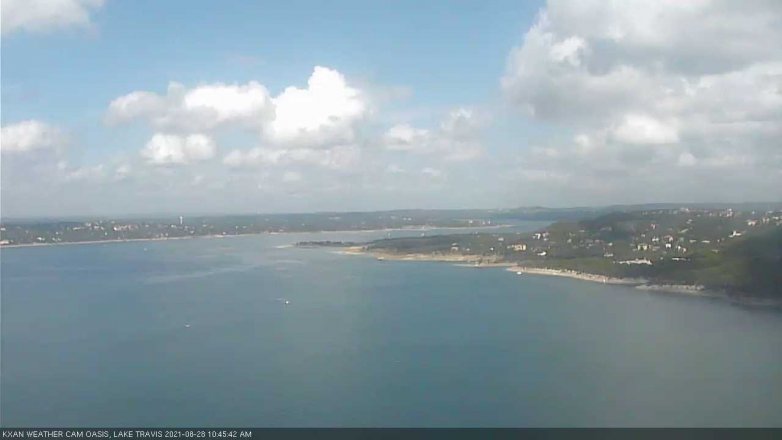 Lake Travis webcam, August 28, 2021 10:45 AM CT