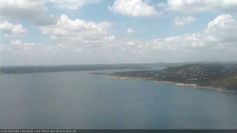 Lake Travis webcam, August 28, 2021 1:45 PM CT