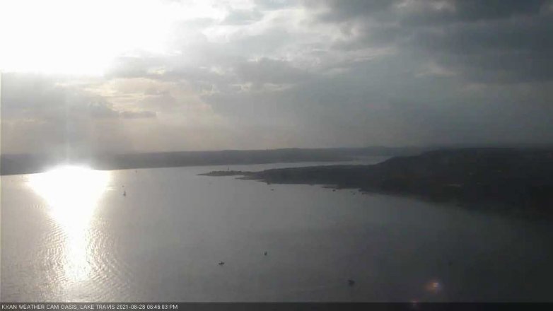 Lake Travis webcam, August 28, 2021 6:45 PM CT